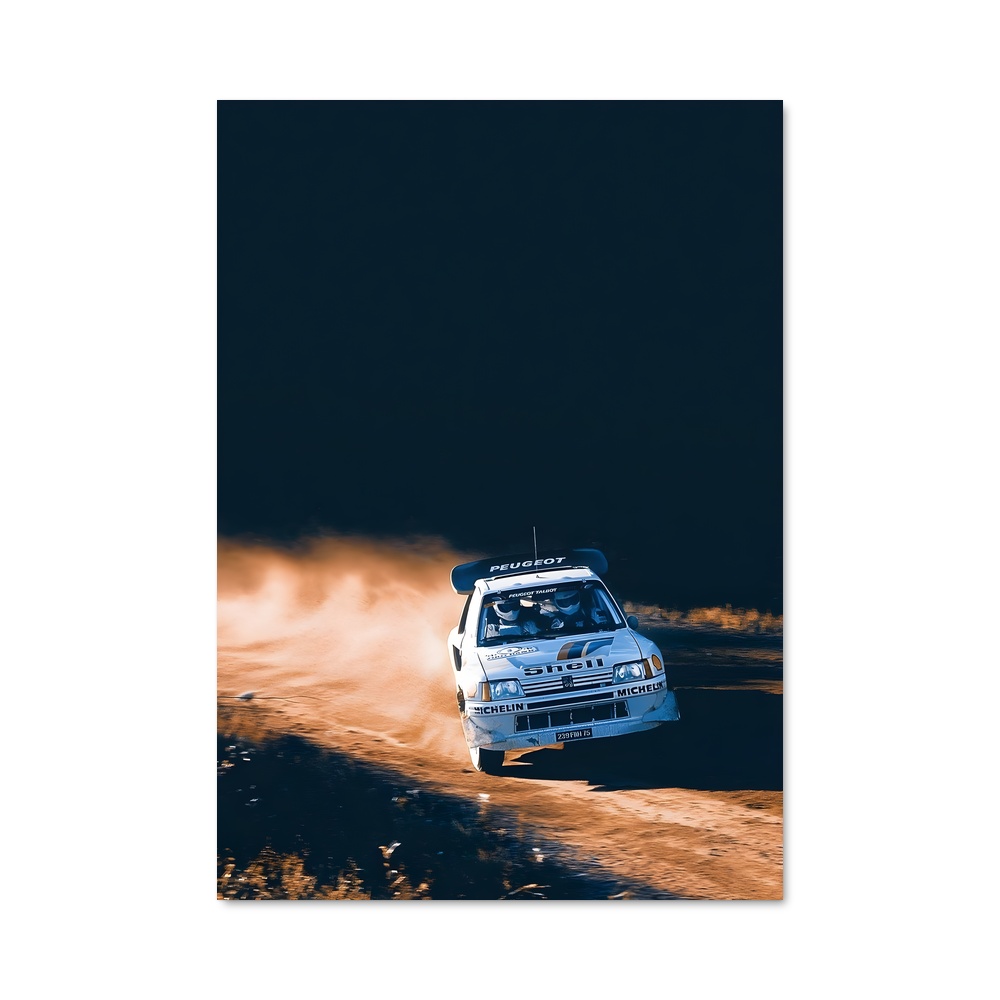 Poster splendide course de rallye